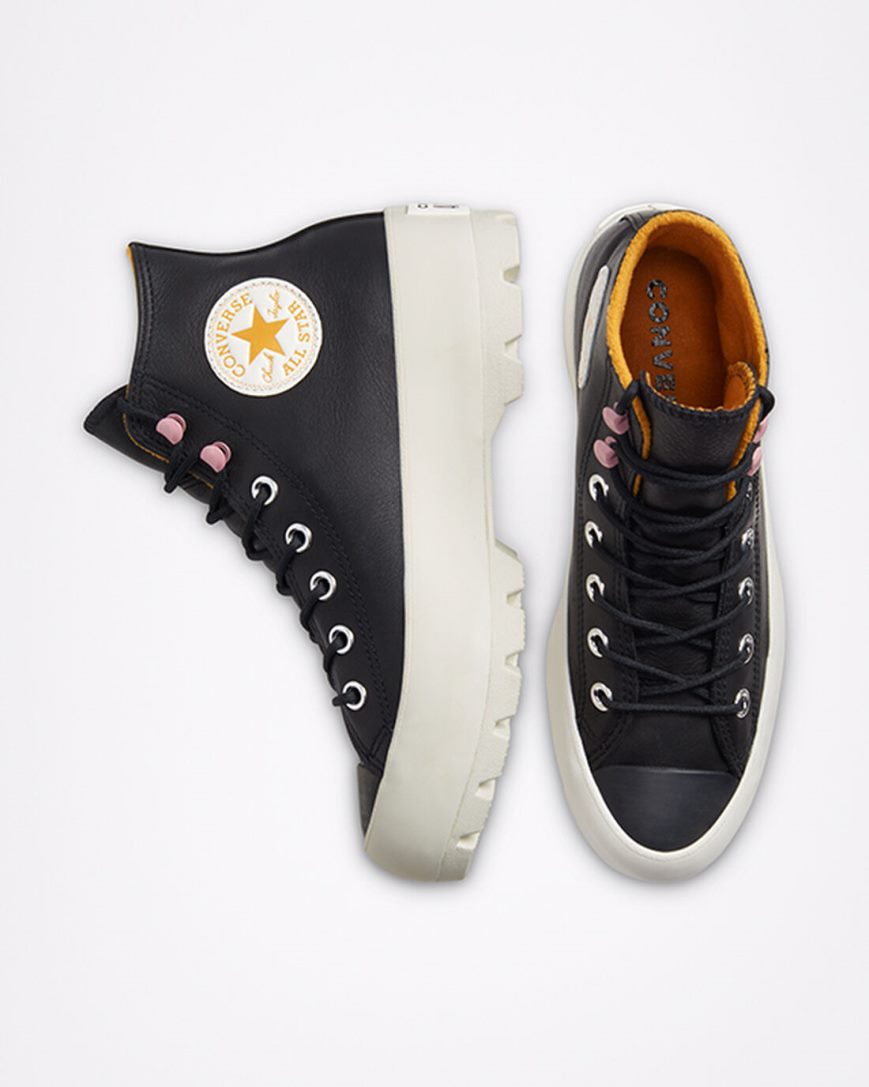 Dámské Boty Vysoké Converse Chuck Taylor All Star Lugged Zimní Černé Žluté | CZ CHFQ21